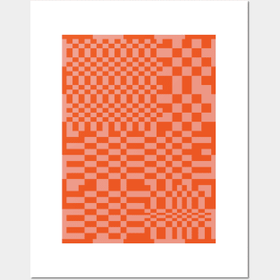 Checkerboard Pattern - Red 2 Posters and Art